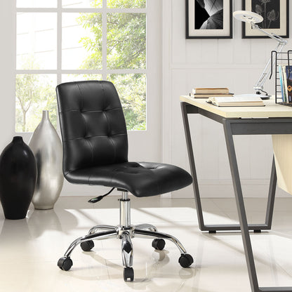 Prim Mid Back Office Chair, Black Faux Leather