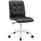 Prim Mid Back Office Chair, Brown Faux Leather
