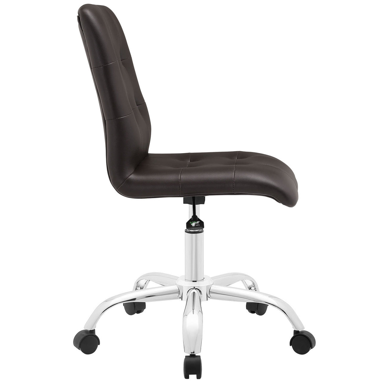Prim Mid Back Office Chair, Brown Faux Leather