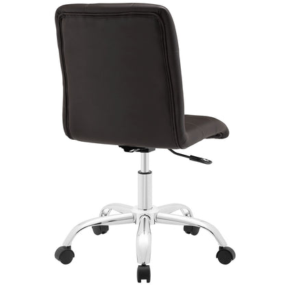 Prim Mid Back Office Chair, Brown Faux Leather