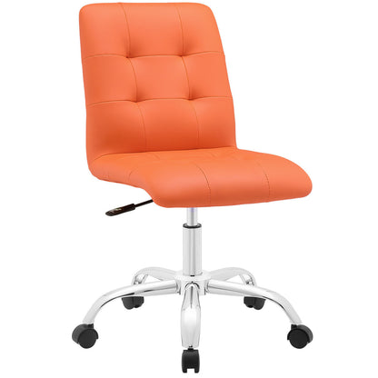 Prim Mid Back Office Chair, Orange Faux Leather