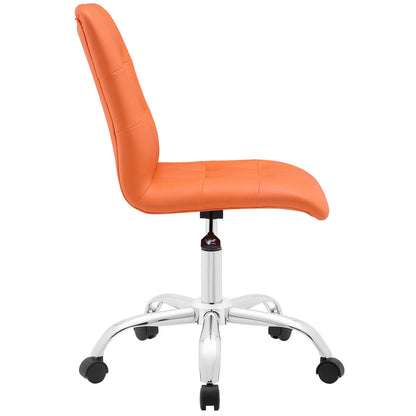 Prim Mid Back Office Chair, Orange Faux Leather