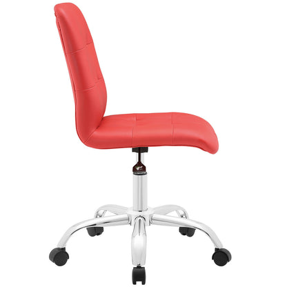 Prim Mid Back Office Chair, Red Faux Leather