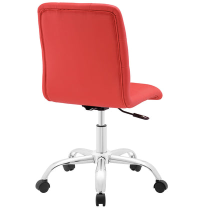 Prim Mid Back Office Chair, Red Faux Leather
