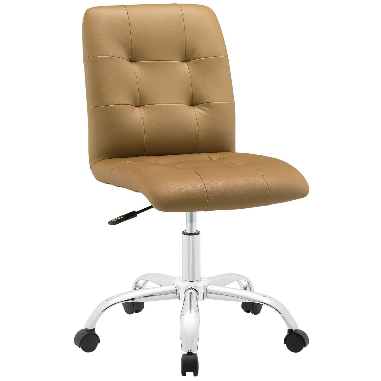 Prim Mid Back Office Chair, Tan Faux Leather