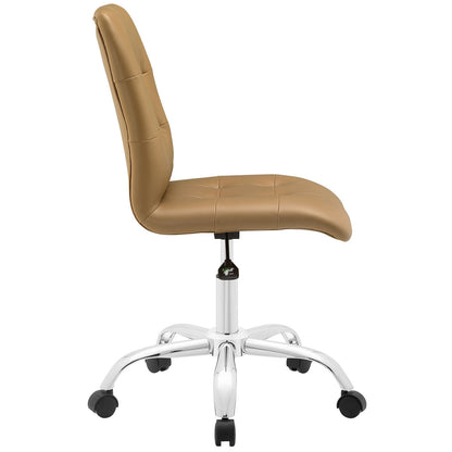 Prim Mid Back Office Chair, Tan Faux Leather