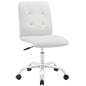 Prim Mid Back Office Chair, White Faux Leather
