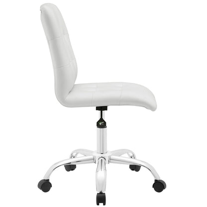 Prim Mid Back Office Chair, White Faux Leather