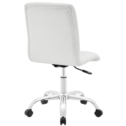 Prim Mid Back Office Chair, White Faux Leather