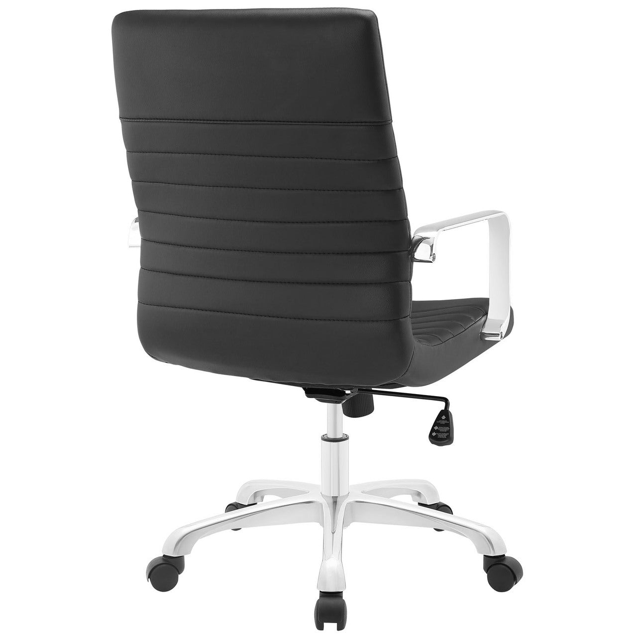 Finesse Mid Back Office Chair, Black Faux Leather