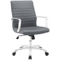 Finesse Mid Back Office Chair, Grey Faux Leather