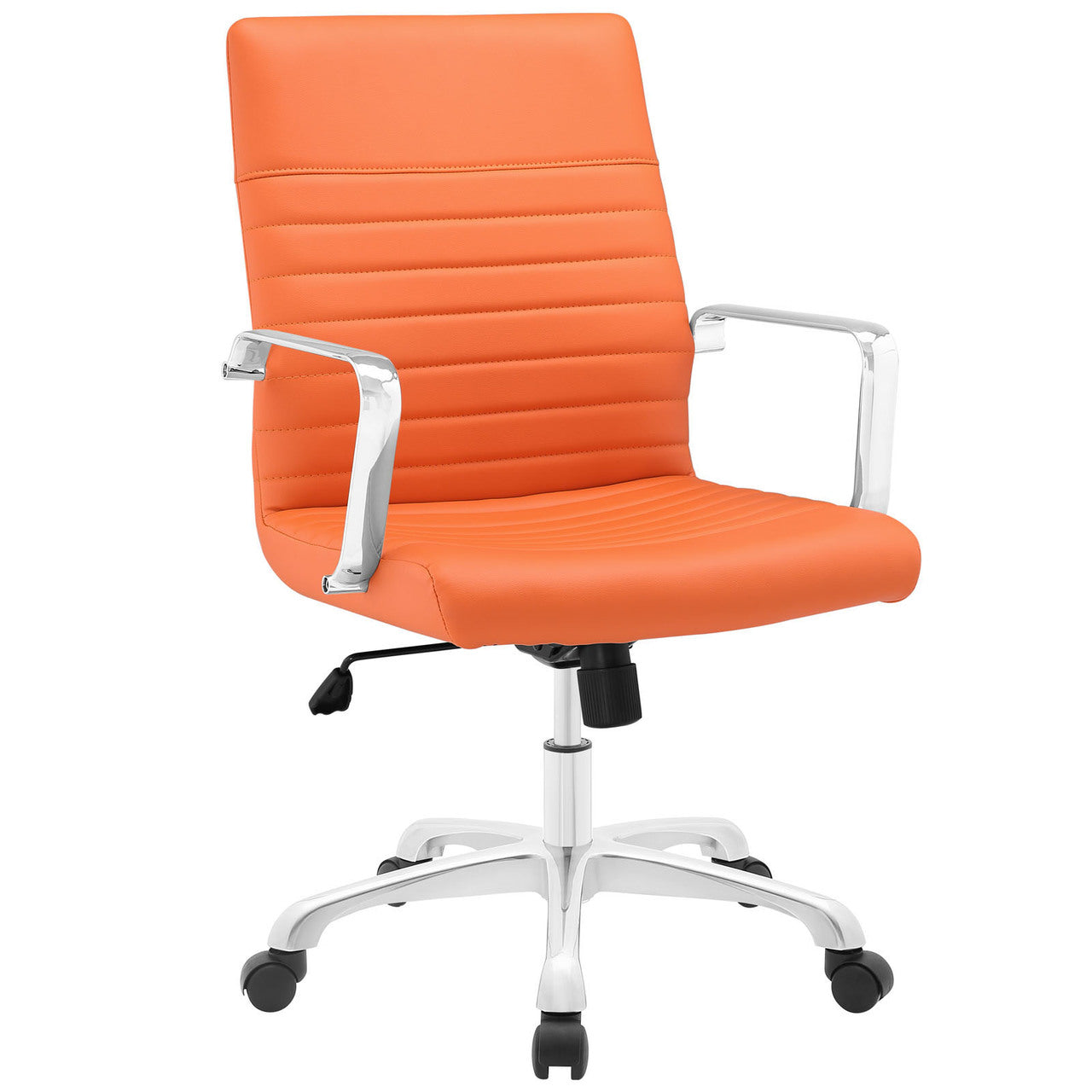 Finesse Mid Back Office Chair, Orange Faux Leather