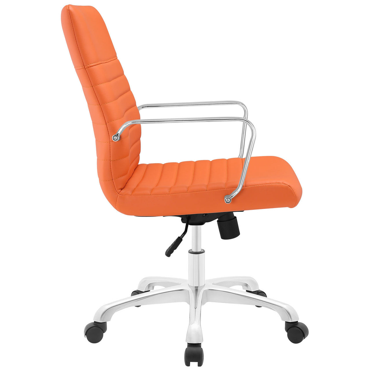Finesse Mid Back Office Chair, Orange Faux Leather