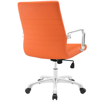 Finesse Mid Back Office Chair, Orange Faux Leather