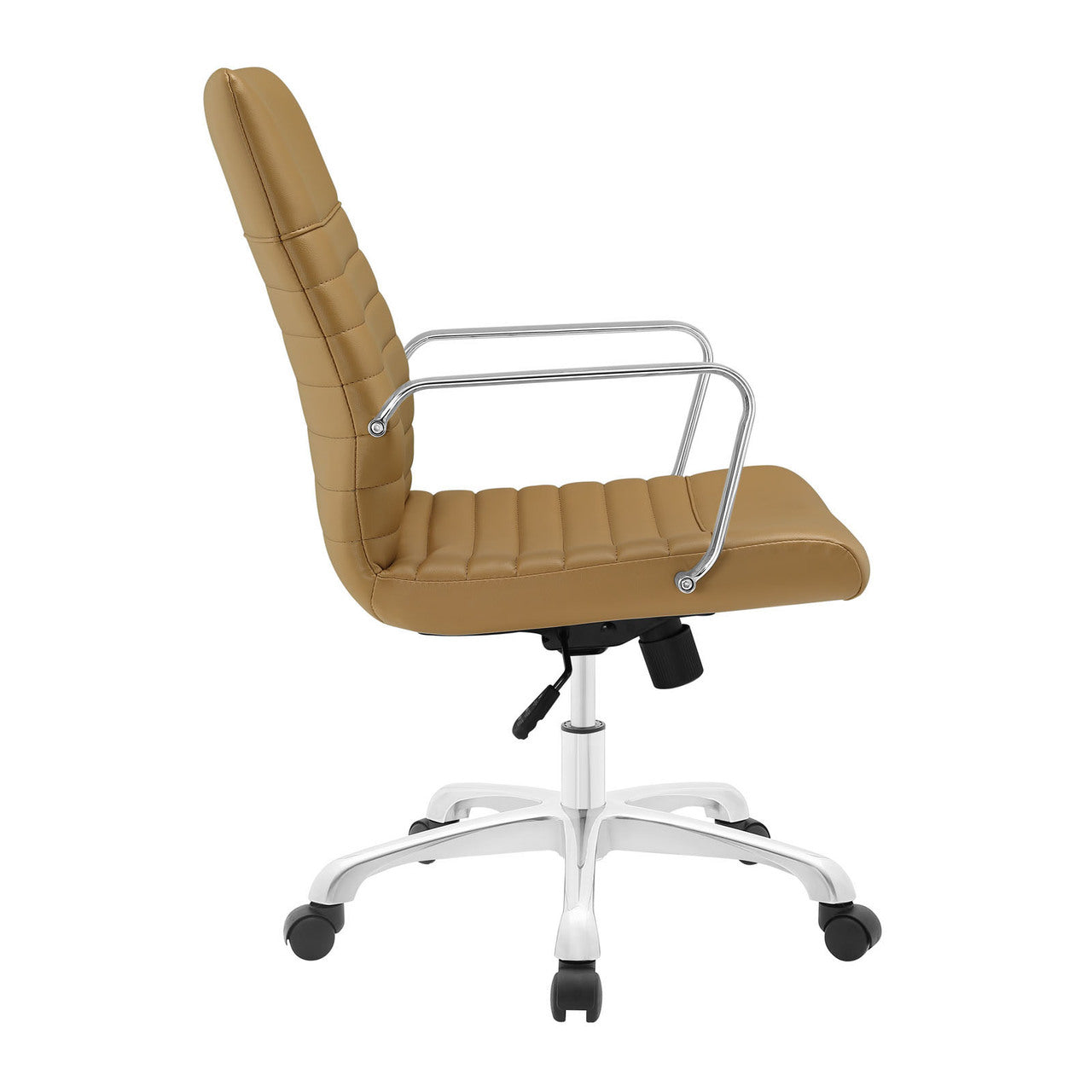Finesse Mid Back Office Chair, Tan Faux Leather