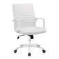 Finesse Mid Back Office Chair, White Faux Leather