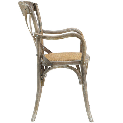 Gear Dining Armchair, Grey Wood
