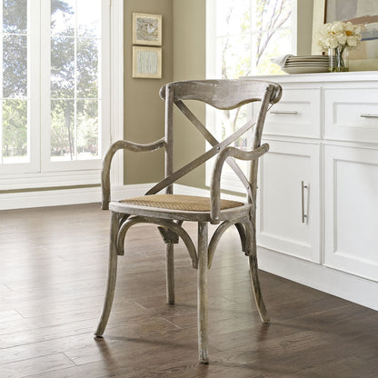Gear Dining Armchair, Grey Wood