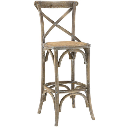 Gear Bar Stool, Grey Wood