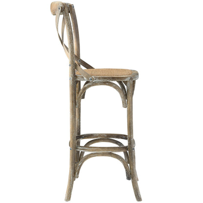 Gear Bar Stool, Grey Wood