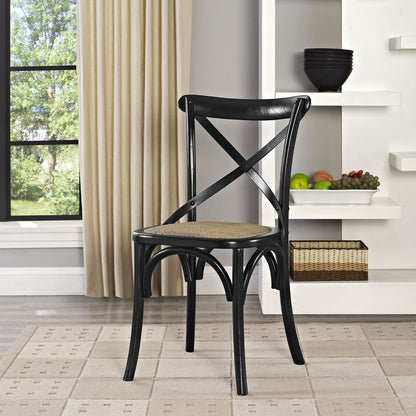 Gear Dining Side Chair, Black Wood