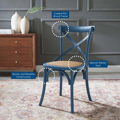 Gear Dining Side Chair, Wood, Blue, 18095