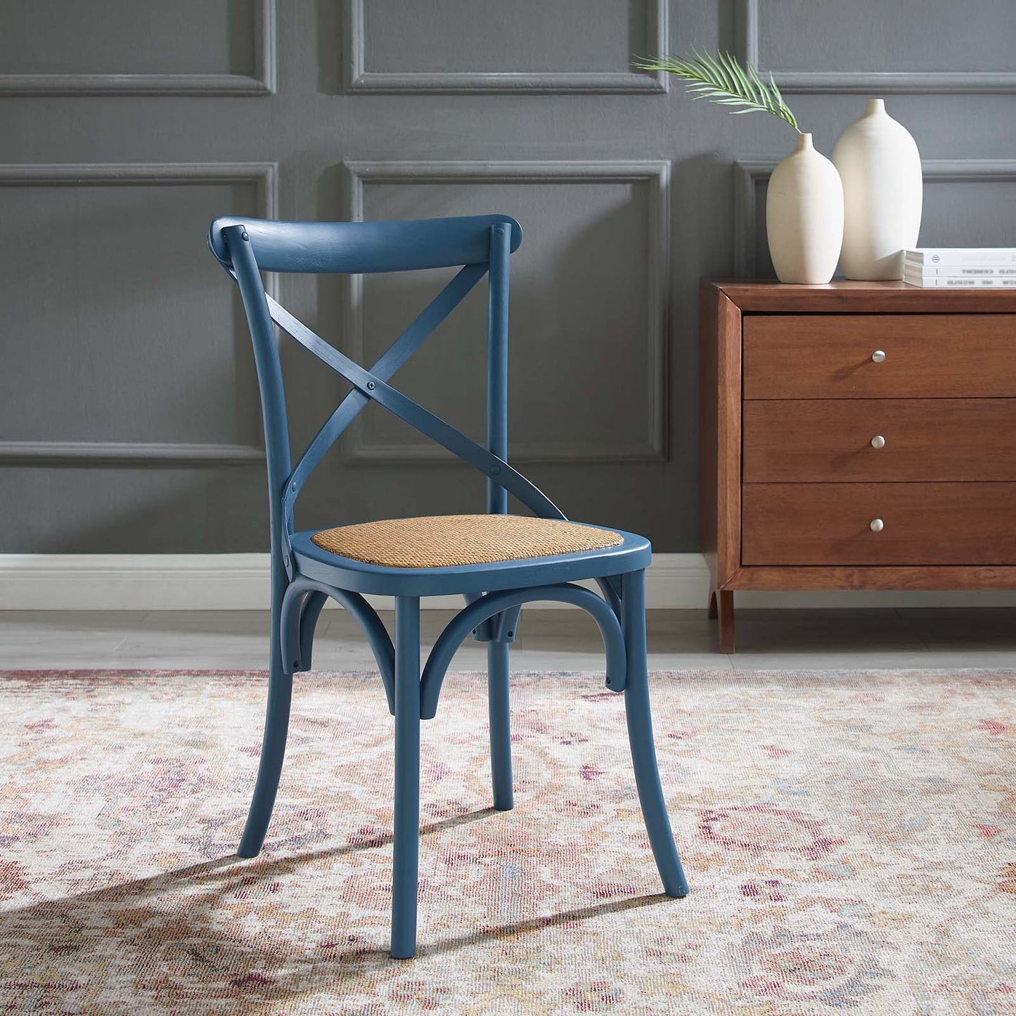 Gear Dining Side Chair, Wood, Blue, 18095