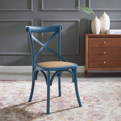 Gear Dining Side Chair, Wood, Blue, 18095
