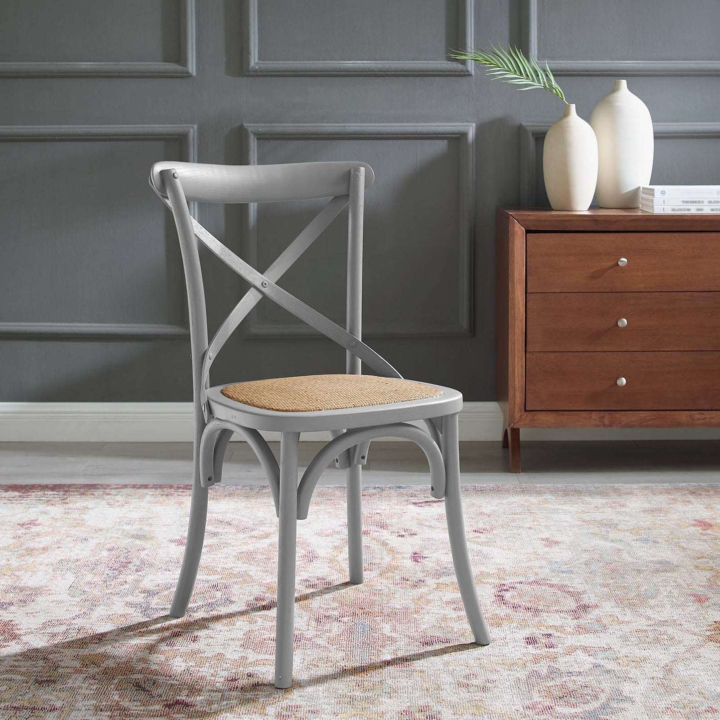 Gear Dining Side Chair, Wood, Light Grey Gray, 18096