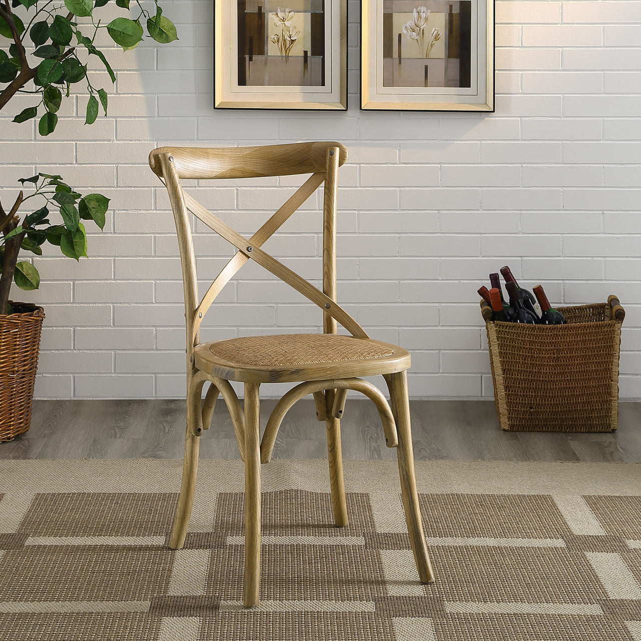 Gear Dining Side Chair, Brown Wood