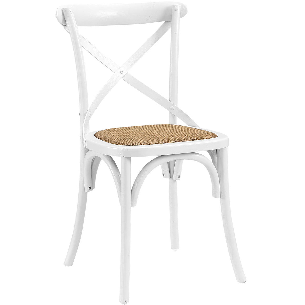 Gear Dining Side Chair, White Wood