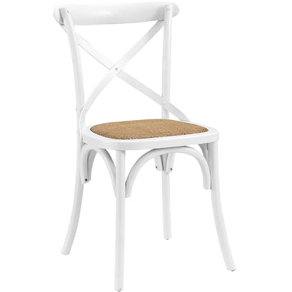 Gear Dining Side Chair, White Wood