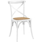 Gear Dining Side Chair, White Wood