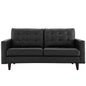 Empress Loveseat, Black Leather