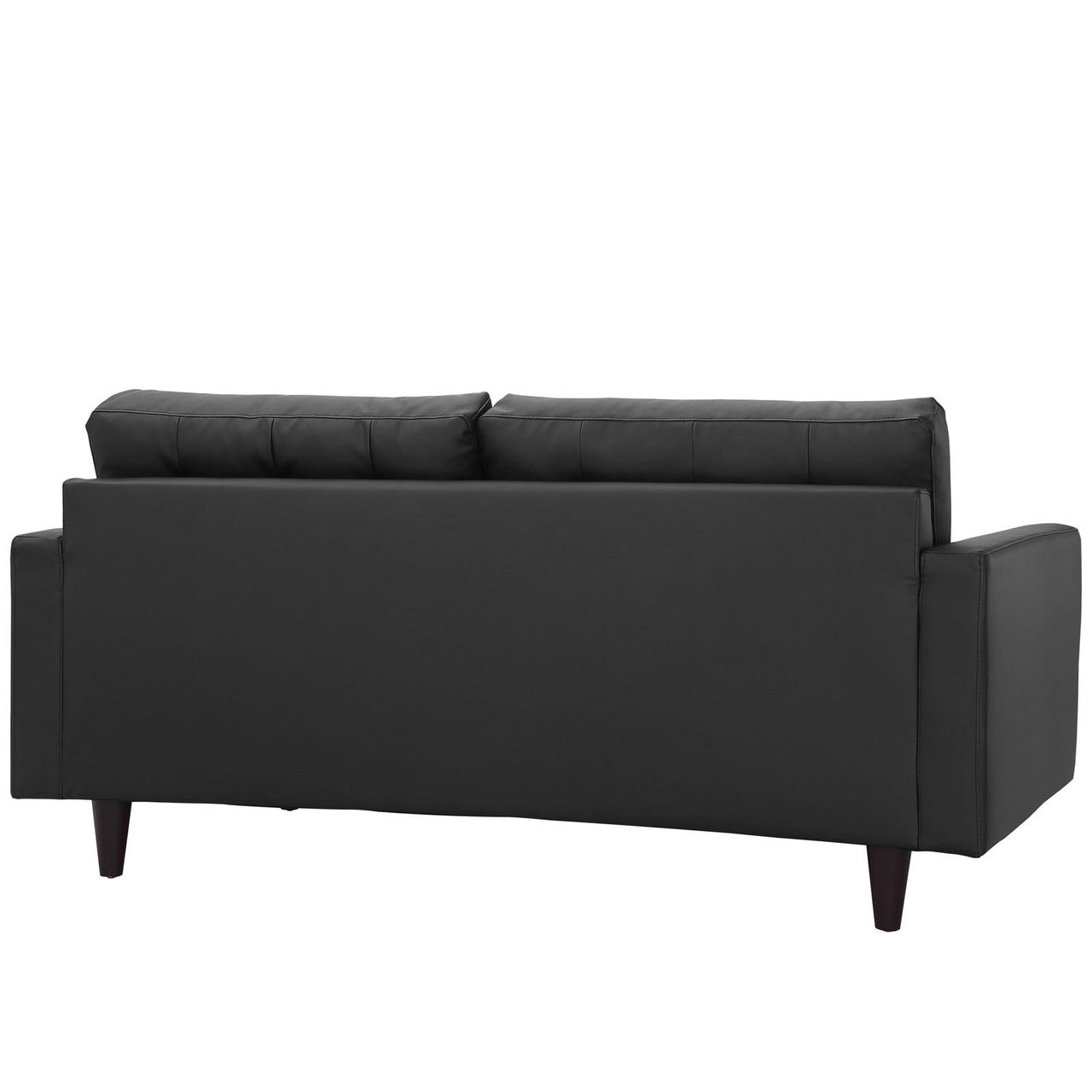 Empress Loveseat, Black Leather