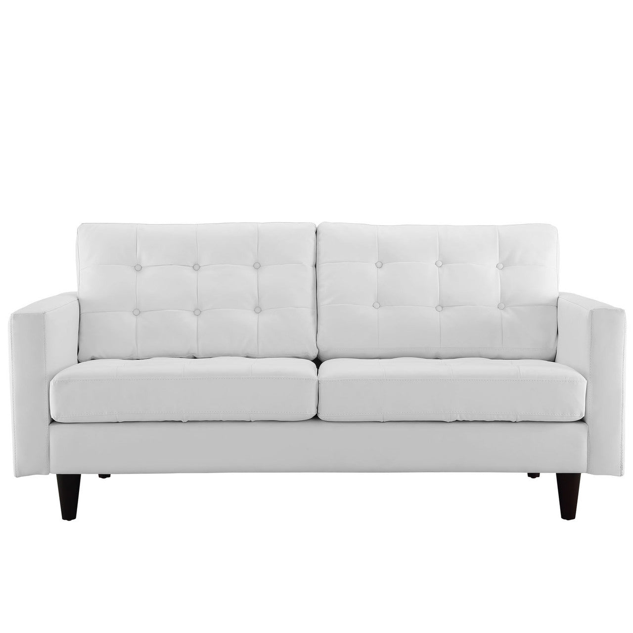 Empress Loveseat, White Leather