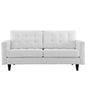 Empress Loveseat, White Leather