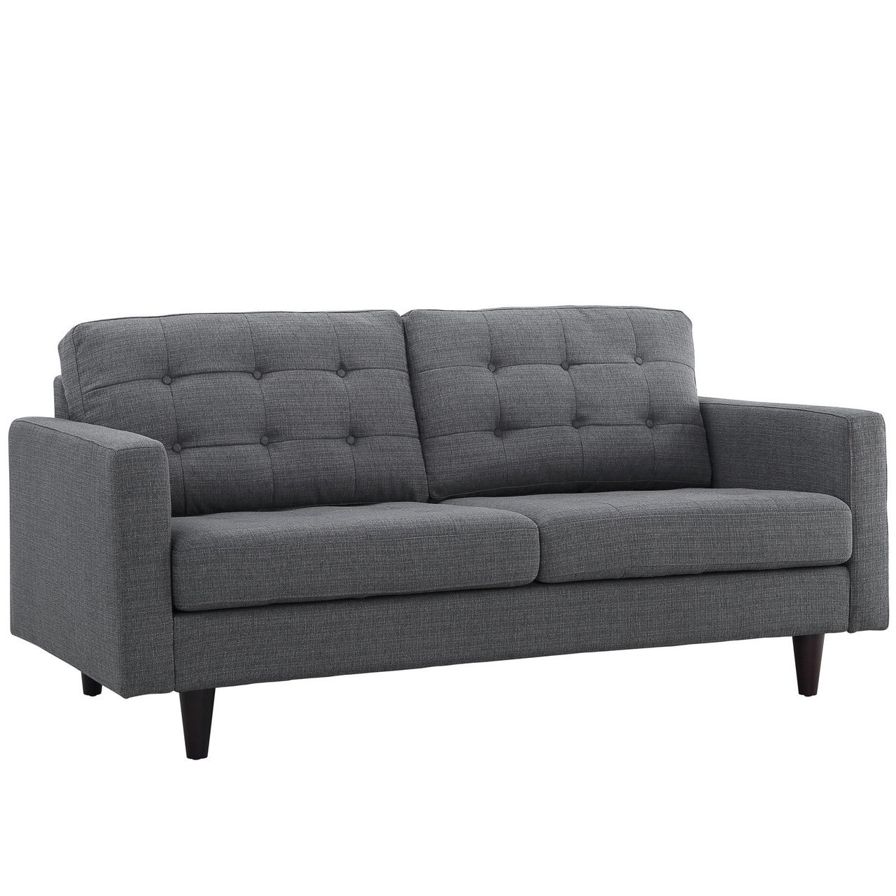 Empress Loveseat, Grey Fabric