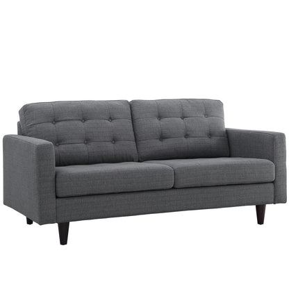 Empress Loveseat, Grey Fabric