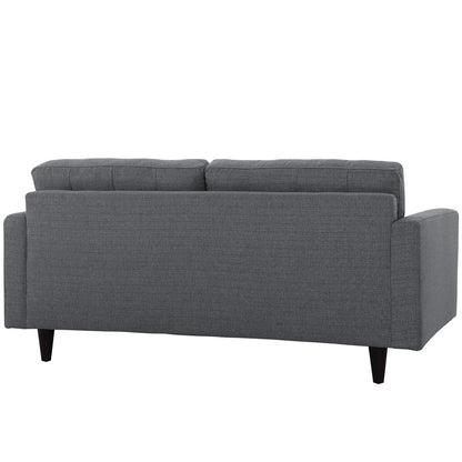 Empress Loveseat, Grey Fabric