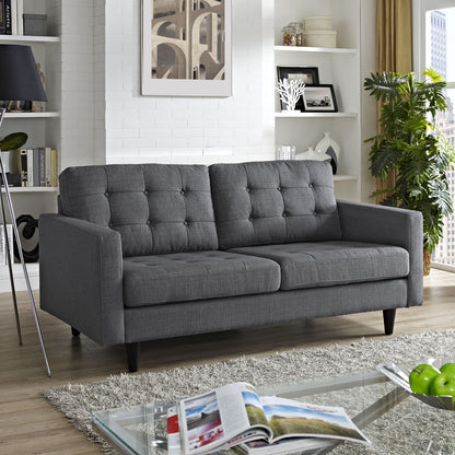 Empress Loveseat, Grey Fabric