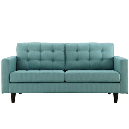 Empress Loveseat, Blue Fabric