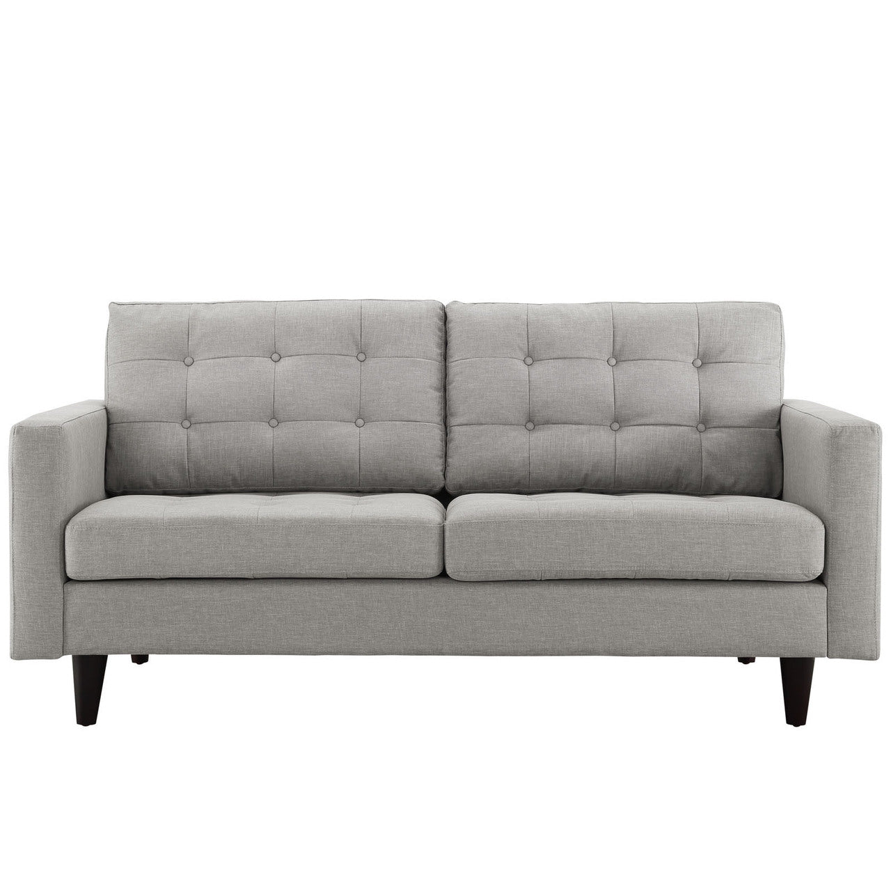 Empress Loveseat, Light Grey Fabric