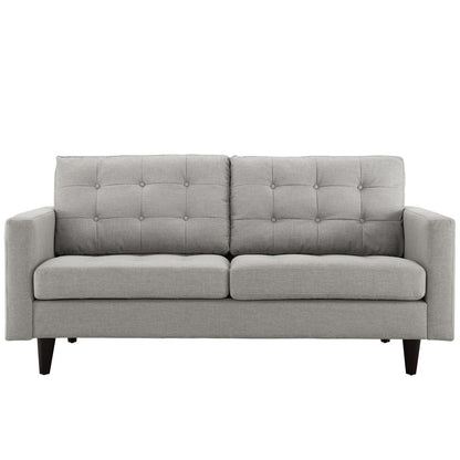 Empress Loveseat, Light Grey Fabric