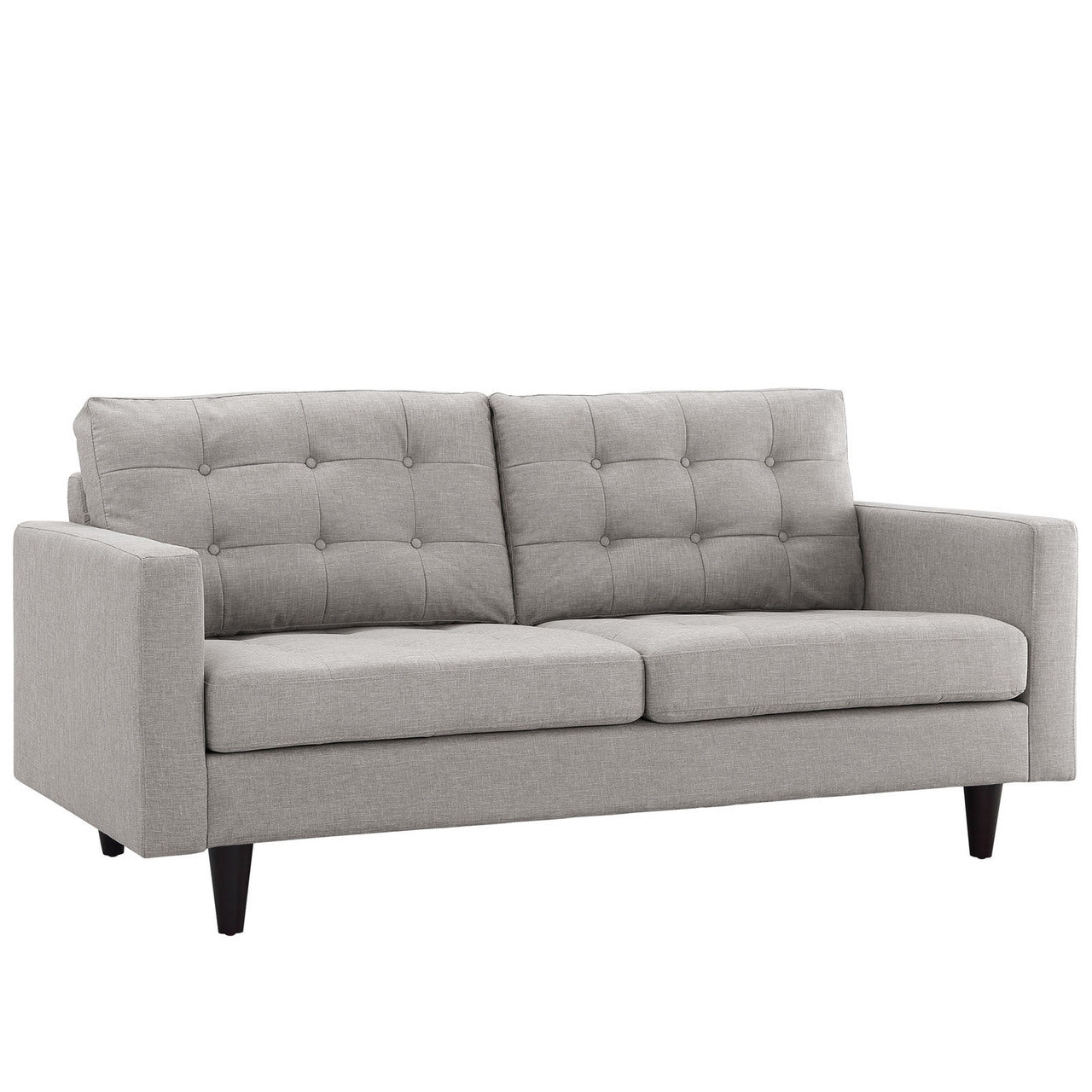 Empress Loveseat, Light Grey Fabric