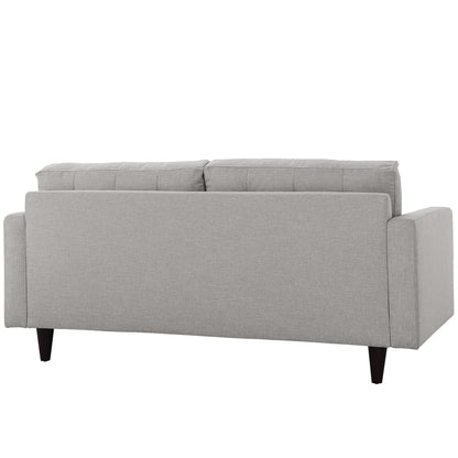 Empress Loveseat, Light Grey Fabric