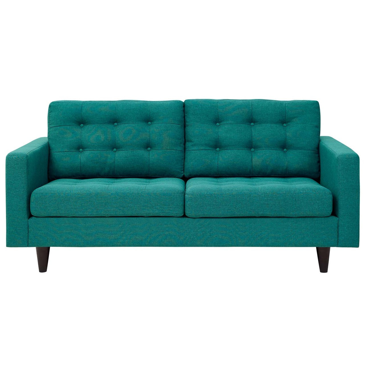 Empress Upholstered Fabric Loveseat, Fabric, Aqua Blue 13281