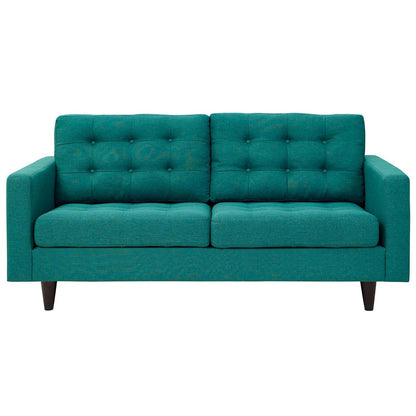 Empress Upholstered Fabric Loveseat, Fabric, Aqua Blue 13281