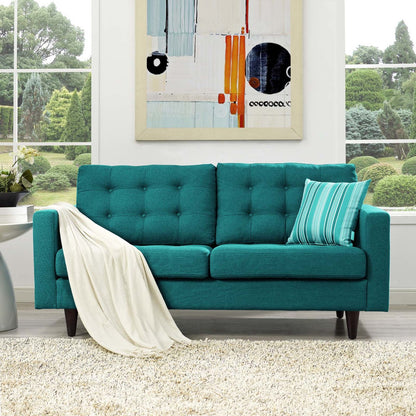Empress Upholstered Fabric Loveseat, Fabric, Aqua Blue 13281