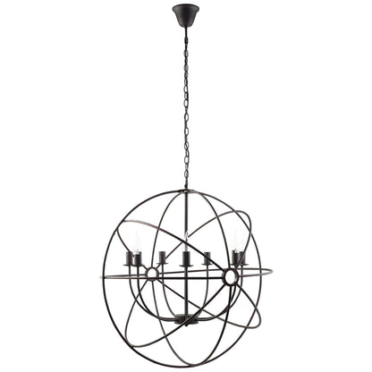 Atom Chandelier, Black Steel